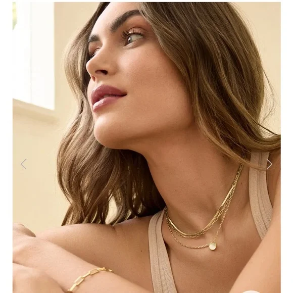 NWT! Beautiful! Gorjana Rose Marble Coin Necklace - Picture 5 of 6